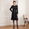 IWY/小香风黑色连衣裙女气质优雅珍珠扣职业长裙法式复古西装裙J25Q223 商品缩略图2