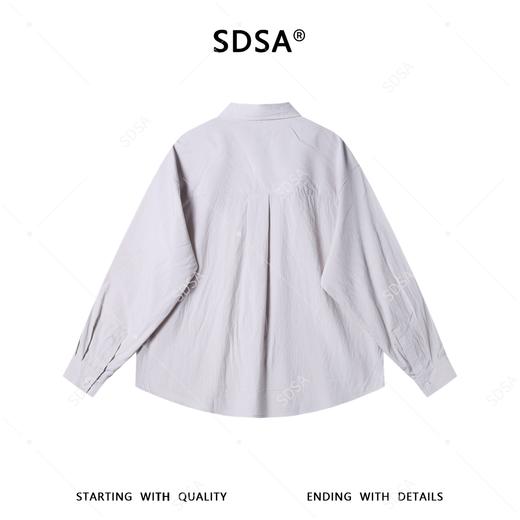 SDSA男士春夏新款痞帅男装时尚简约纯色长袖衬衫百搭舒适休闲衬衣 商品图4