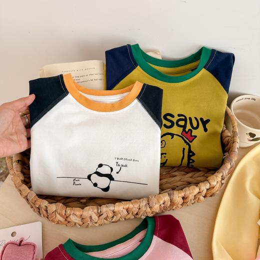 49.9元任选两件，单拍不发【儿童服饰丨春季长袖儿童T恤】面料舒适亲肤有弹性，无束缚感，款式清爽百搭，配校服牛仔裤都好看，90-170码、17色可选，上学、出游、居家、打底都能穿~ 商品图2