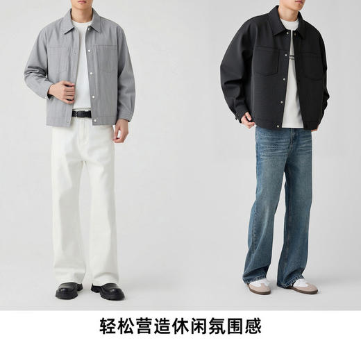 墨麦客男装肌理感衬衫式休闲外套男2026春新款通勤男士夹克81570. 商品图4