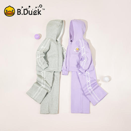 【套装】bduck小黄鸭童装女童套装春秋新款儿童外套运动长裤两件套110-160 FF3681011 商品图0