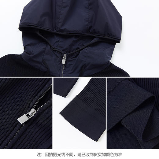 【商场同款】CNR6399 “ 纸片人毛衫 ” 显瘦舒适 藏蓝色沉稳有气质 百搭舒适连帽开衫 商品图8