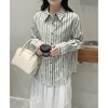 2026春夏文艺复古撞色竖条纹纯棉衬衫韩版叠穿百搭休闲上衣！ 商品缩略图2