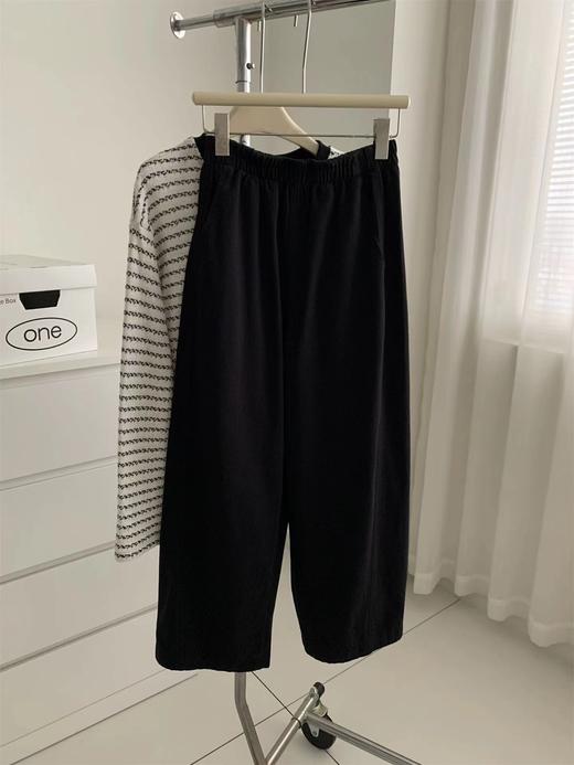 F030673水洗棉阔腿工装裤女遮肉显瘦松紧高腰直筒裤 商品图13