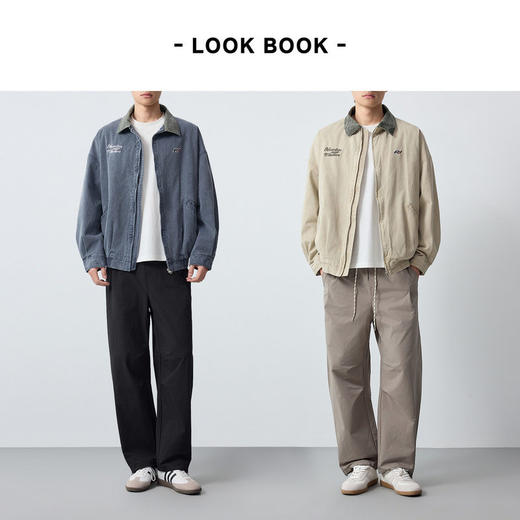 墨麦客男装美式休闲做旧男款外套2026春季新款撞色刺绣夹克81588. 商品图4