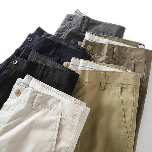 F030606日系风春秋季男士直筒纯色简约透气休闲商务长裤 商品图4