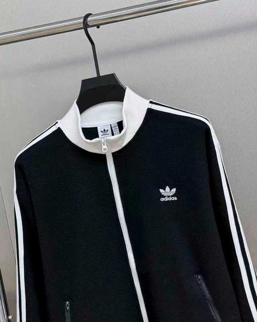 F030648男女同款针织华夫格立领运动宽松夹克外套 商品图7