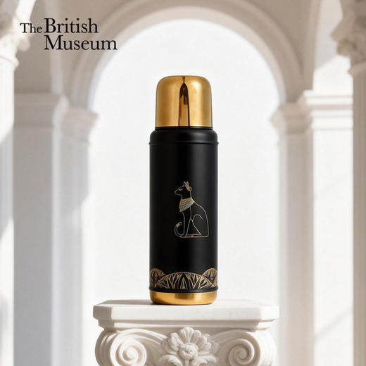 大英博物馆 盖亚·安德森猫系列 黑金复古保温杯 商品图0