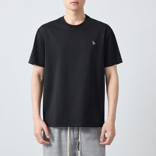 墨麦客男装高智通勤小马刺绣短袖男2026春新款圆领男士t恤75219. 商品图2