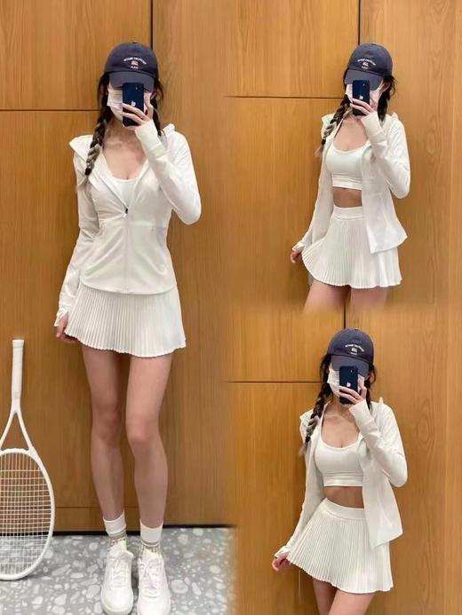 F030666冰感透气户外运动半身裙女带内衬防走光网球裙瑜伽健身短裙 商品图8