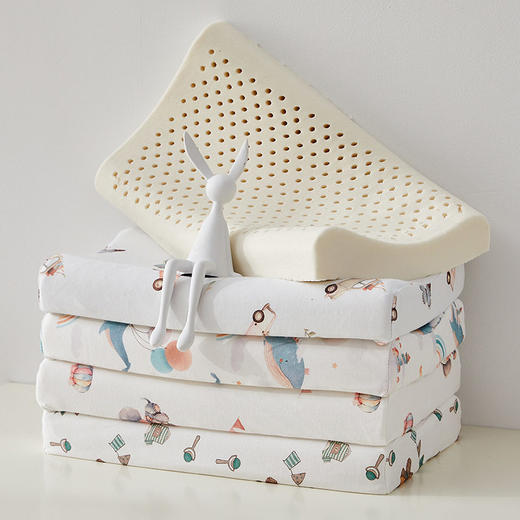 日式无印卡通儿童亲肤棉乳胶枕良品枕头枕芯儿童全棉幼儿园小学生 商品图1