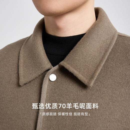 墨麦客男装羊毛双面呢外套男2025冬款纯色翻领男士毛呢夹克81480. 商品图3