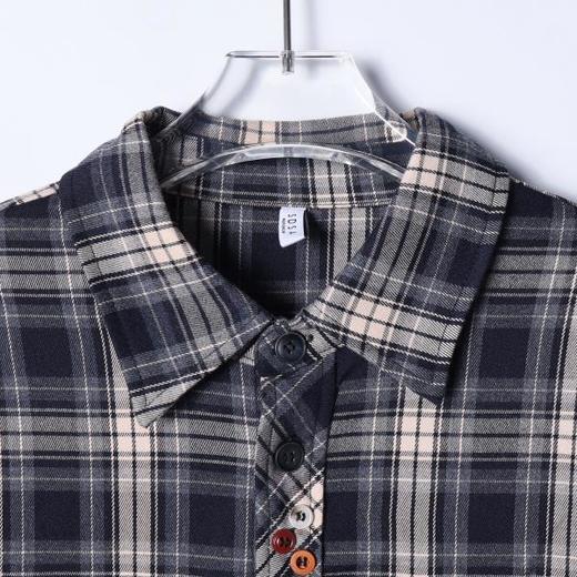 26CS41SDSA男装2026新款高贵轻奢韩版时尚撞色格纹格子翻领长袖衬衫百搭 商品图2