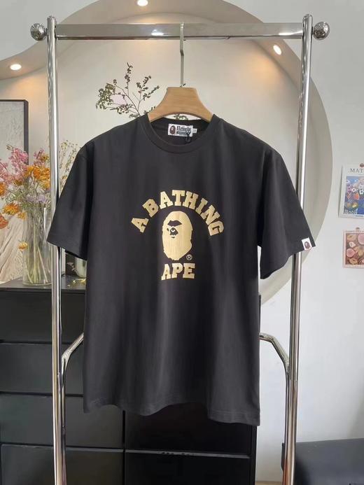 F0306108水洗做旧裂纹字母情侣款复古色调短袖T恤 商品图4