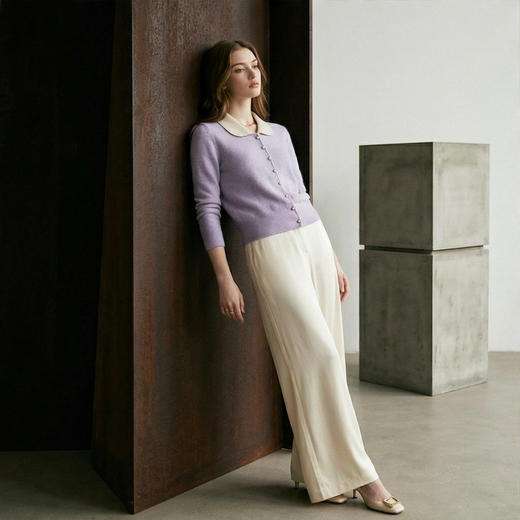 PALUOPO/PL翻领女衫E21813-A/约重225g帕罗 商品图3