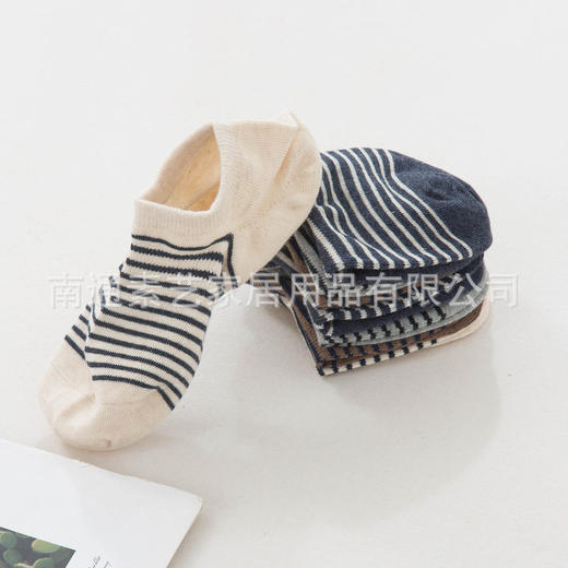 日式无印棉质男士船袜良品隐形袜条纹棉袜学生透气吸汗男款袜子新 商品图3