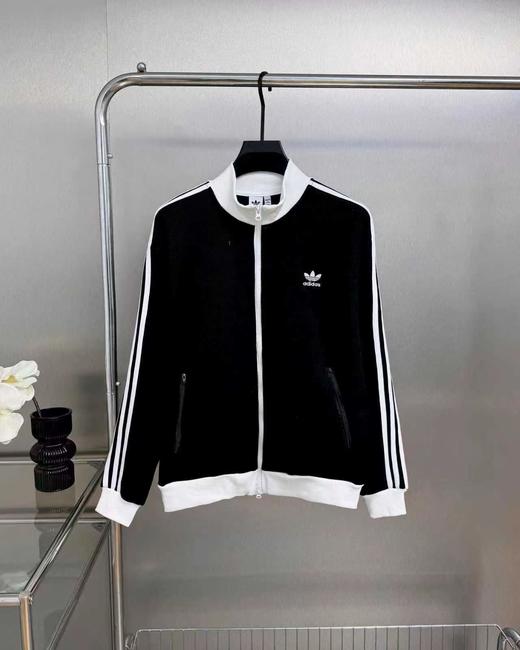 F030648男女同款针织华夫格立领运动宽松夹克外套 商品图5