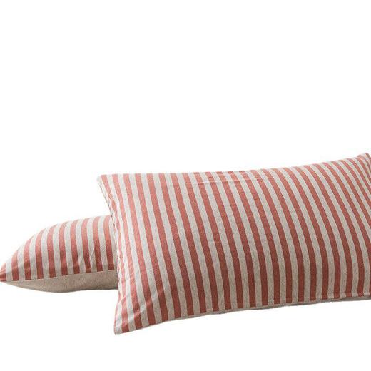 日式无印全棉针织棉枕头套良品简约条纹纯棉单人天竺棉枕套一对 商品图4