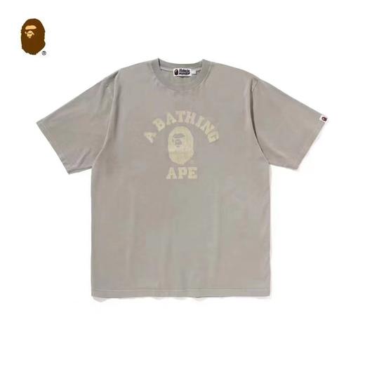 F0306108水洗做旧裂纹字母情侣款复古色调短袖T恤 商品图6