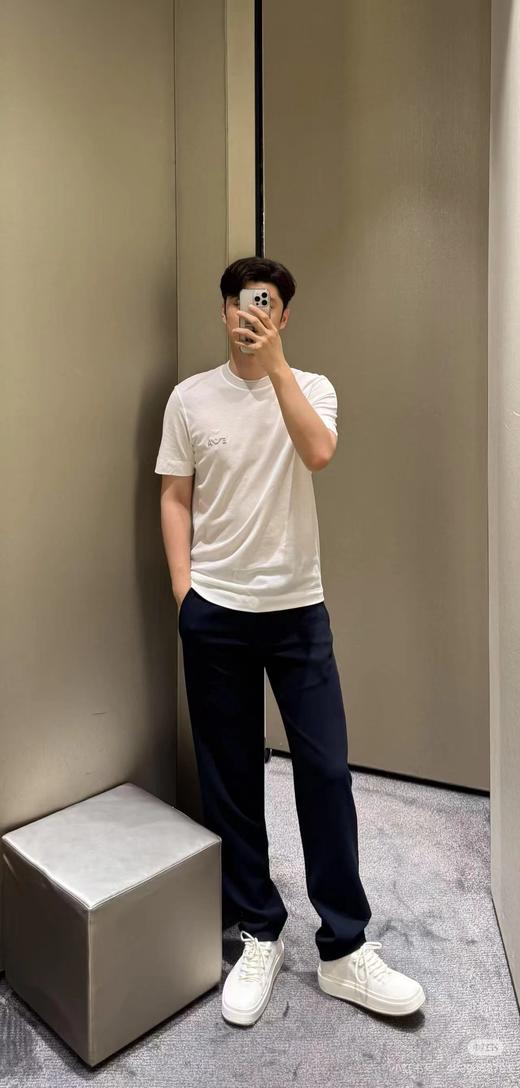 F030663新款情侣款珠地纯棉圆领刺绣短袖薄T恤 商品图4