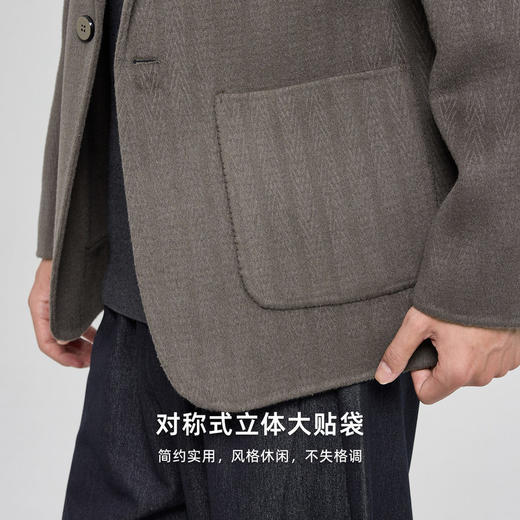墨麦客男装羊毛双面呢外套男2025冬季新款高级感男士小西装81482. 商品图3