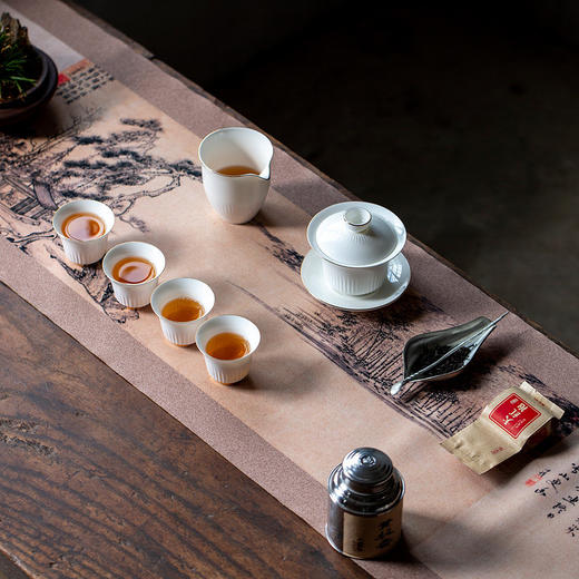 彩绘青云茶席/防水布禅意桌旗中式茶桌布茶垫茶艺功夫茶具茶道配件 商品图1