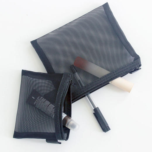 日式无印网袋良品笔袋多功能化妆品收纳包零钱收纳网袋小袋子拉链 商品图3