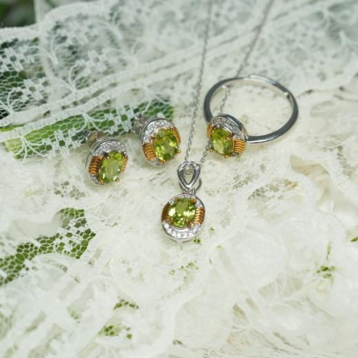 【绿宝石专场】绿宝石戒指项链耳环三件套 配饰925银 主推 商品图0