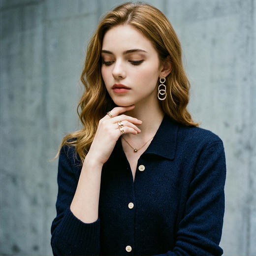 PALUOPO/PL翻领女开衫ET20132R-C/约重310g帕罗 商品图12