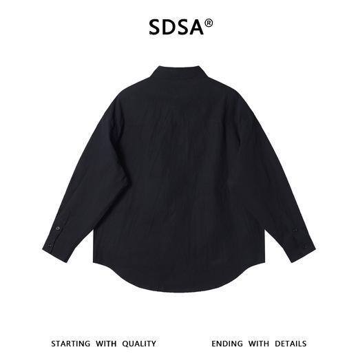 SDSA男装2026新款高贵轻奢韩版不规则压皱纯袖衬衫百搭简约衬衣 商品图4