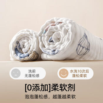 嫚熙（EMXEE）婴儿浴巾新生儿纯棉纱布浴巾儿童洗澡毛巾万花筒100cm 商品图0
