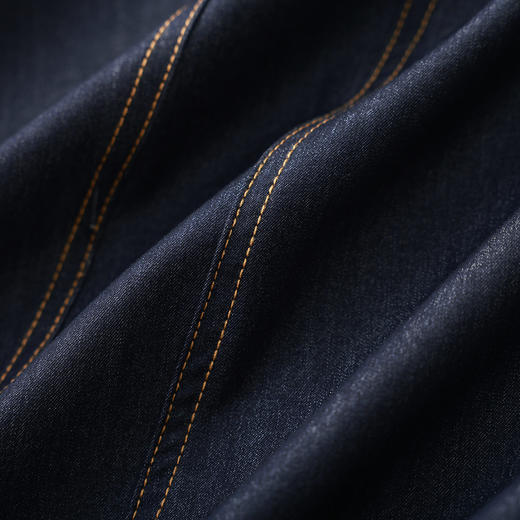 「高货wl」全新升级【铂金会员349/天猫469/差价120】(00706)洛诗琳复古天丝收腰连衣裙2026春夏新款显瘦透气A字牛仔裙 商品图3