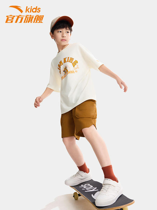 狮子王联名安踏儿童男童针织短袖2026年夏季新款舒适亲肤圆领短T352628103 商品图3