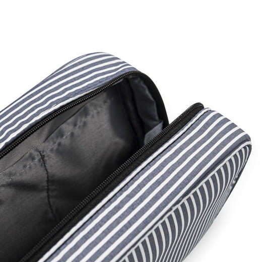 日文无印条纹收纳包良品化妆品收纳盒洗漱零钱手机小件旅行收纳包 商品图1