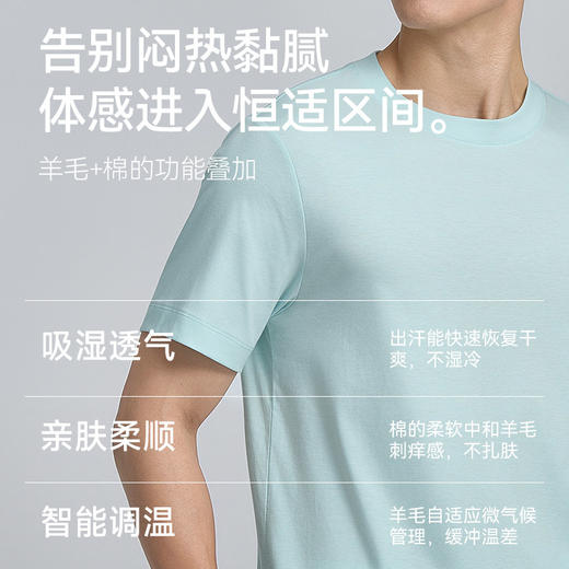 【门店同款】十如仕春夏新品双面羊毛棉混纺轻薄羊毛短袖T恤T15-03 商品图3