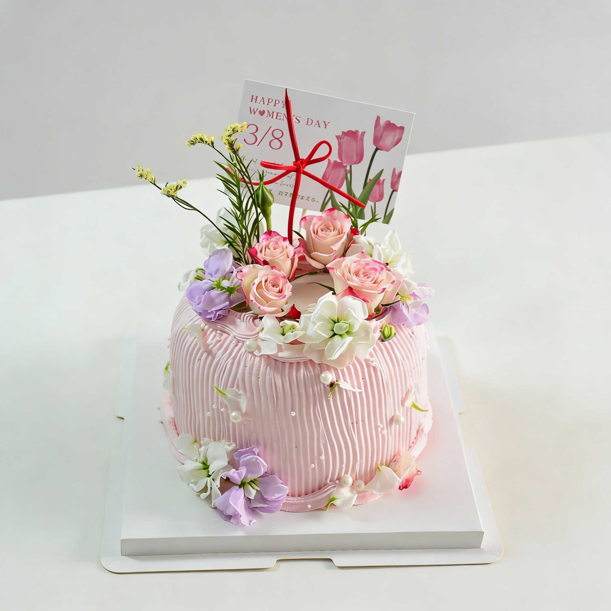 【38女神节】粉黛繁花节日C款蛋糕
