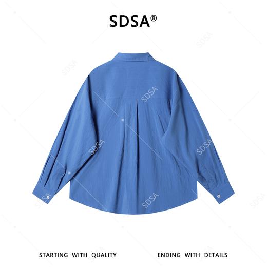 SDSA男士春夏新款痞帅男装时尚简约纯色长袖衬衫百搭舒适休闲衬衣 商品图4