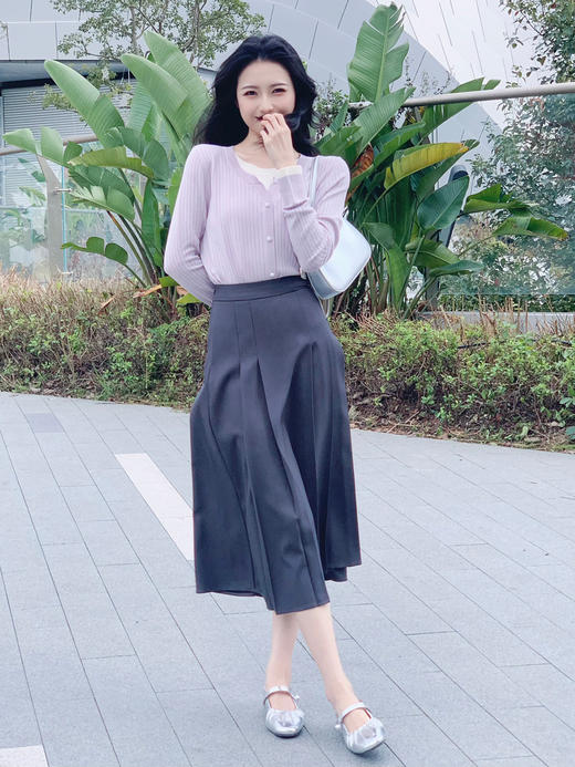 【百图lulu定制】【香芋针织衫】 软糯  假两件   圆领长袖针织衫 商品图7