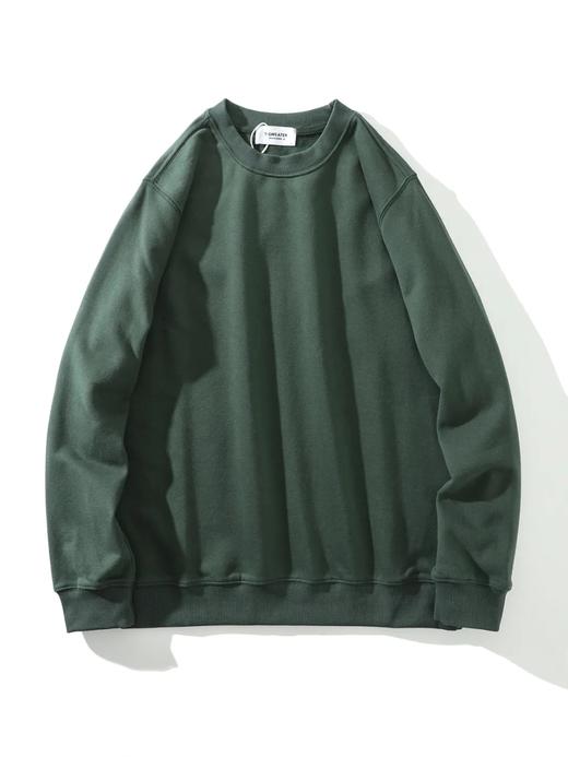 F030604抓绒保暖套头衫纯色阿美咔叽风休闲圆领长袖卫衣 商品图7