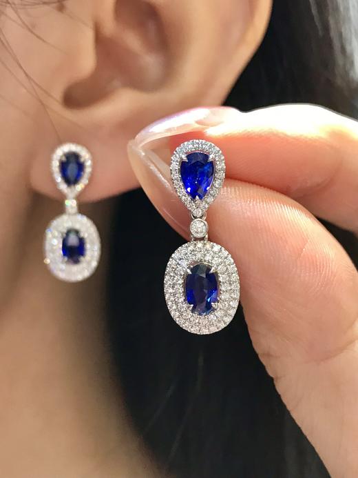1.90ct蓝宝石耳环 商品图4