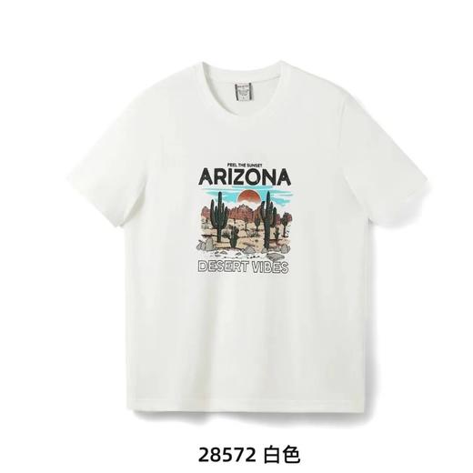 F030642抽象派沙漠磨毛水洗棉复古短袖T恤 商品图1