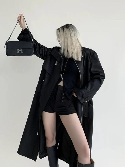 F030607慢氧时光天丝醋酸羊毛贝壳修身V领喇叭袖打底衫 商品图5