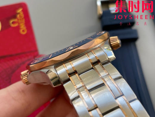 欧米茄JVS海马300米系列 原装开模 间玫金蓝海马 男士腕表 表径42mm 商品图7