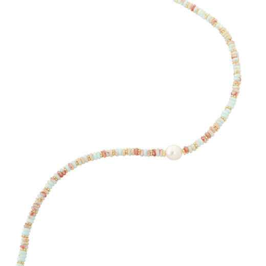 三彩2026新款多巴胺风新中式合成寿山石项链淡水珍珠套链气质饰品 商品图2