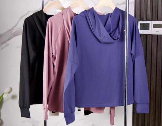 F030670瑜伽服连帽拉链运动外套宽松休闲夹克拉链开衫 商品图3