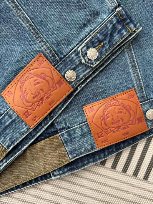 F030689男士解构风格拼布牛仔夹克外套男春秋款牛仔衣 商品图13