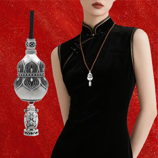 福禄招财葫芦吊坠 16克足银 商品图3