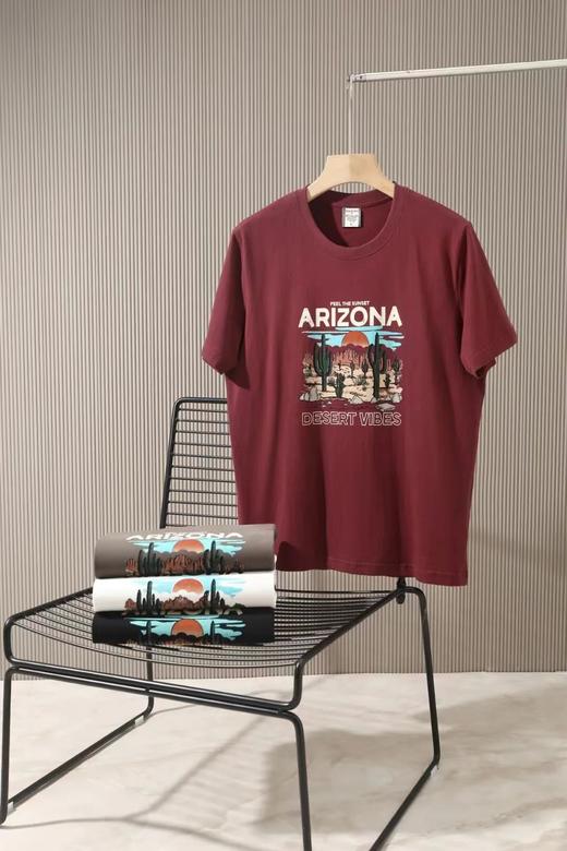 F030642抽象派沙漠磨毛水洗棉复古短袖T恤 商品图6