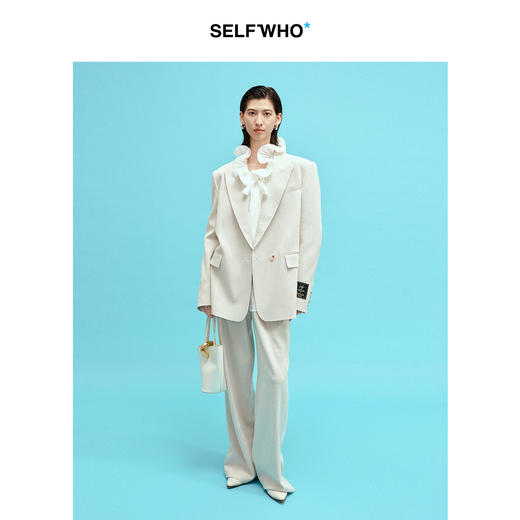 SELFWHO天丝醋酯混纺老钱风西裤女2026春新款宽松阔腿垂感休闲裤 商品图4