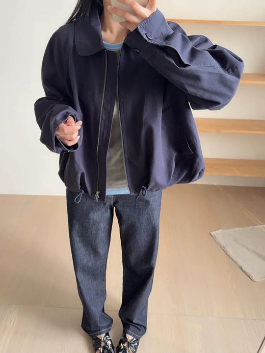 巴恩风工装夹克 黄金比例分割腰线 截短衣长很适合叠穿有层次感 下摆收紧 经典翻领 全棉材质透气不闷汗 商品图3